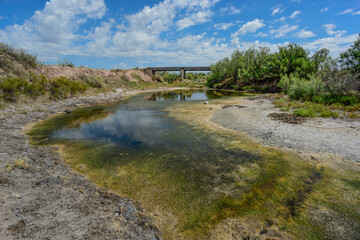 Bridge on Salado River or Chadileuvu River, La Reforma city, La Pampa Province, Argentina © foto4440