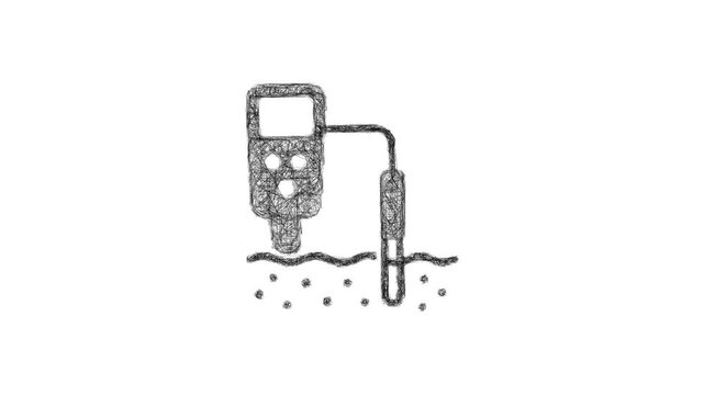 Sketch salinity measurement icon animation - smooth progressive reveal