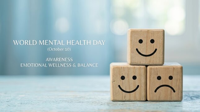 World mental health day awareness emotional wellness balance