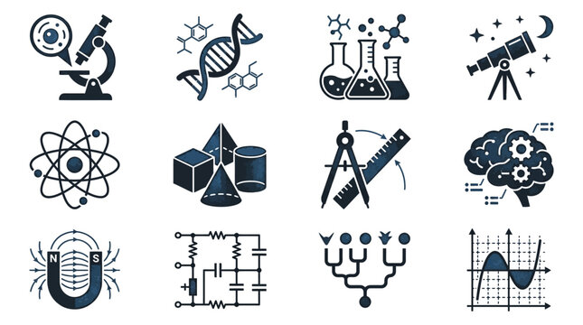 Science and technology icons set.