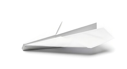 Naklejka premium A silver paper airplane soars through the air with precision and skill.