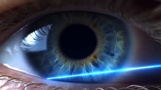 Laser eye technology: iris scan verification and access clearance