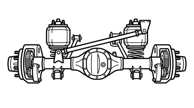 Car Rear Axle Assembly Diagram.