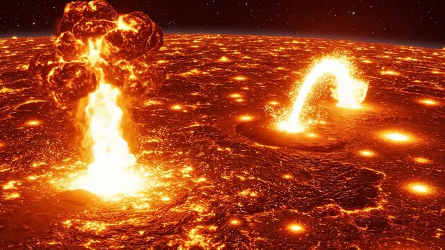 Abstract solar surface glowing orange gold loop, plasma texture churning with flare arcs, intense sun energy background for solstice science power summer brand video content.