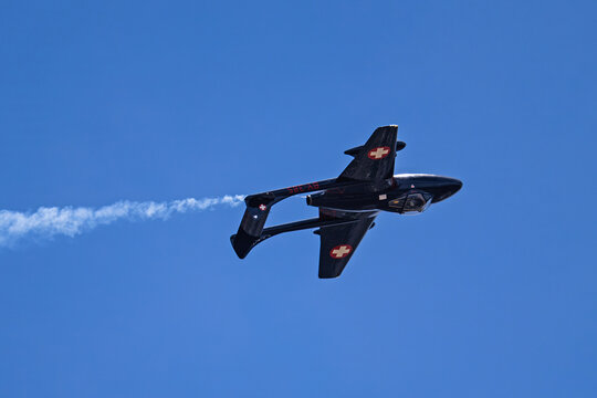 Wings over Cannon 2026 6-5-2026 Clovis, NM USADe Havilland DH-115 Vampire flown vy John Conelly performing at the Wings over Cannon Air Show at Cannon AFB New Mexico