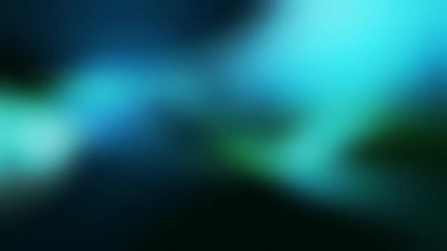 A mesmerizing abstract animation, full-frame, featuring deep teal, aqua blue, and emerald green gradients subtly pulsating in slow motion with beautiful bokeh and volumetric lighting from a slow