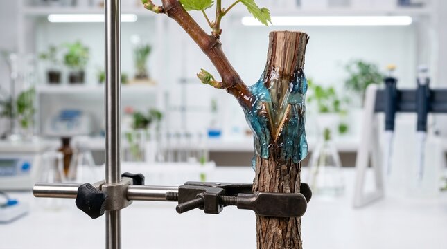 Injerto biotecnol&oacute;gico preciso sobre vid en laboratorio