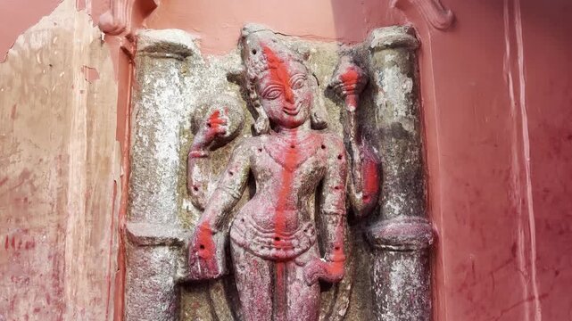 Close up view of ancient stone sculpture at Kamakhya Temple,Assam, Guwahati 