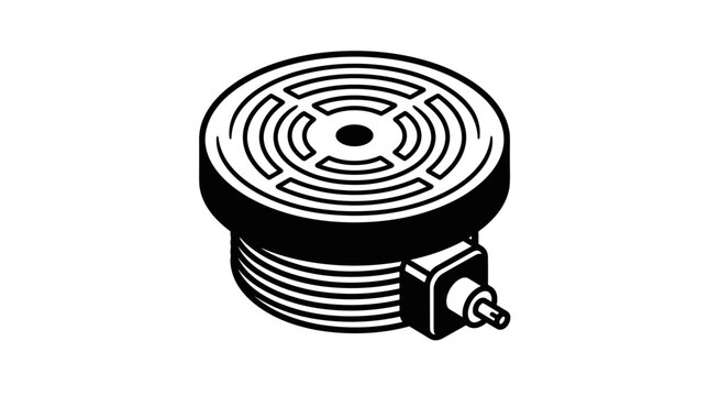 Black and white coil illustration.