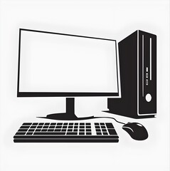 Fototapeta premium Desktop PC Monitor Keyboard and Mouse Vector Design