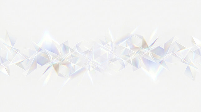 Sparkling crystal shapes on white background