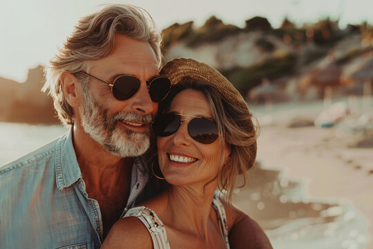 Luxury Travel and Retirement Lifestyle Concept with Happy Wealthy Senior Couple on Vacation