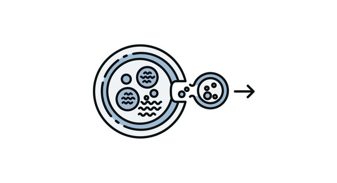 Cell Division Icon: Budding Yeast Cell Showing Mitosis Process