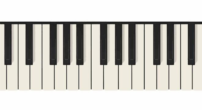 A close-up view of black and white piano keys arranged in a row