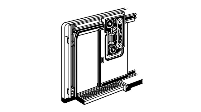 Industrial metal hinge mechanism.