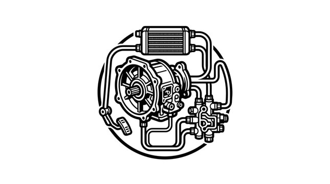 Mechanical Engine Component Diagram.