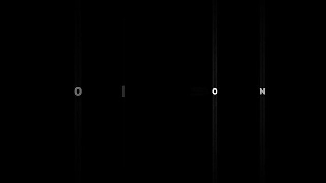 Minimalist typographic digital art with letters and thin vertical lines on black background