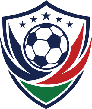 Soccer shield badge football emblem vector logo design