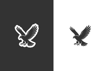 A striking eagle silhouette soaring in the sky, symbolizing strength, freedom, and natures majesty © DzgnVibe