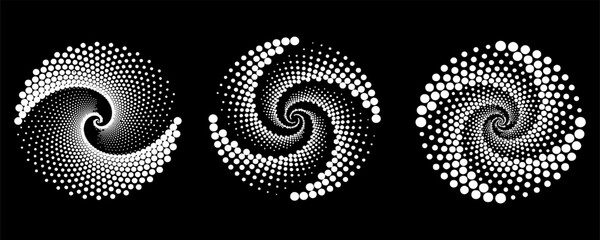 Set of Spirograph abstract element on a black background. Eps10 © agib