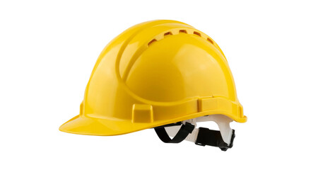 Fototapeta premium Bright yellow hard hat for construction safety and industrial work protection