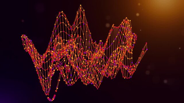 Dynamic United States map reveal animation formed by connected neural network lines and colorful nodes over a purple and orange bokeh background, representing AI, data, and digital transformation.