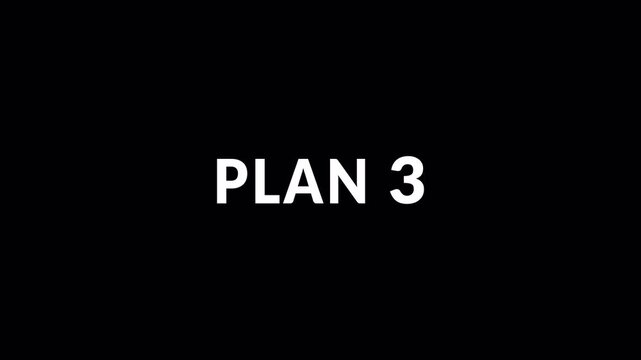 1,2,3 option Text Animation on Transparent Background for Business  Strategy ,Workflow Planning And Decision Making Overlay With Alpha Channel in 4k