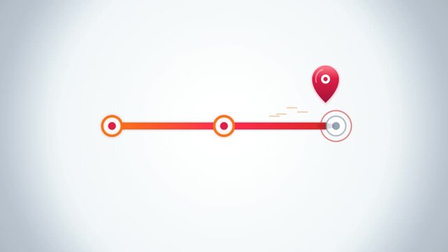 Clean 2D tracking animations featuring interactive location pins detailing active transit routes and delivery statuses. Perfect for e-commerce shipment pages and logistics software loops.