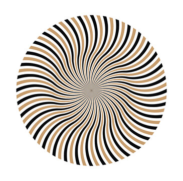 Abstract circular spiral pattern with dense radial curved lines. Hypnotic swirl geometric background design. optical illusion spiral vortex vector illustration.