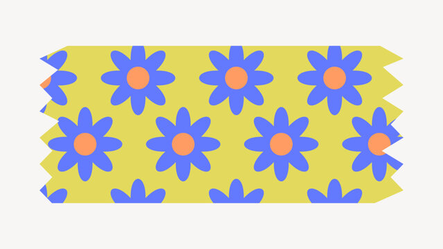 Colorful floral decorative tape vector