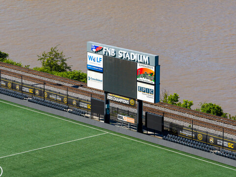 Aerial shot of  F.N.B. Stadium in Pittsburgh Pennsylvania USA