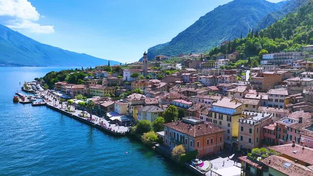 View of Limone sul Garda on the shore of Lake Garda, Italy