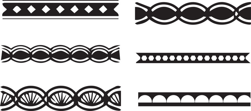 Collection of various decorative border designs and patterns for graphic design and decoration purpo.