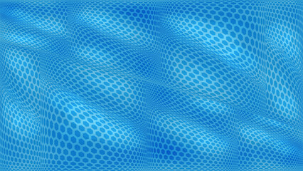 Naklejka premium Abstract blue geometric background with 3D hexagonal pattern waves, tech digital texture illustration.