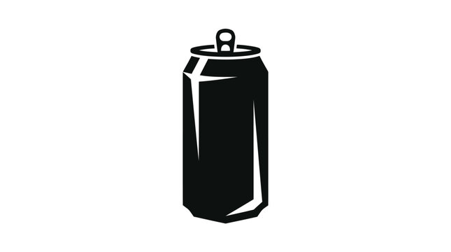 Black silhouette of a soda can with pull tab.