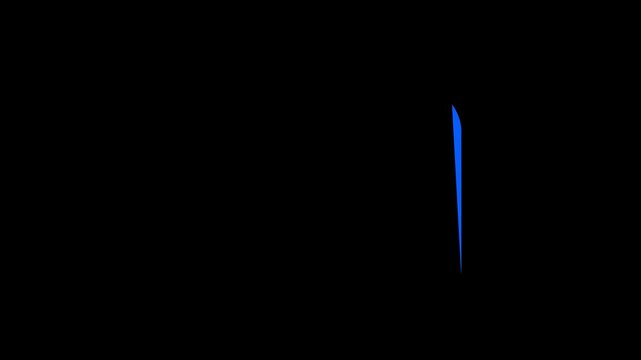 Blue Download Icon Animation with Trim Path Line Drawing Effect Reveal and Outro Loop - Isolated Black Background