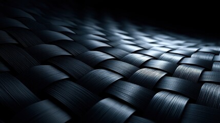 Obraz premium Abstract Woven Texture in Dark Tones with Reflective Light Details
