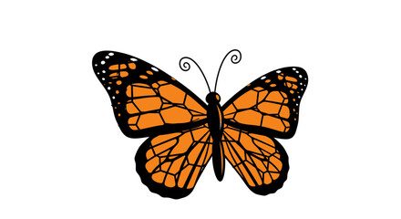 Fototapeta premium Detailed Monarch Butterfly Wings Spread Wide.