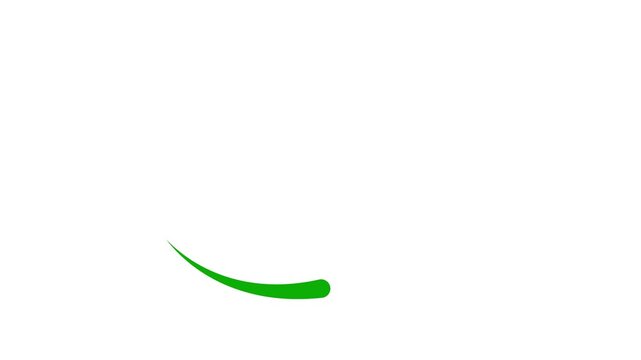 Animated green drop of liquid moving. Fluid effect. Looped video. Vector illustration isolated on white background. 