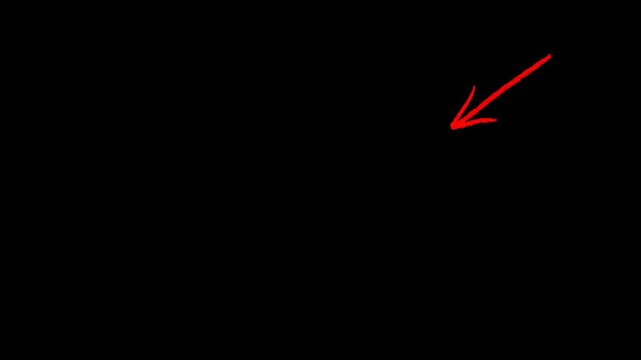 Hand-drawn red circle arrow animation, sketchy rotating reload cycle pointer on black background,