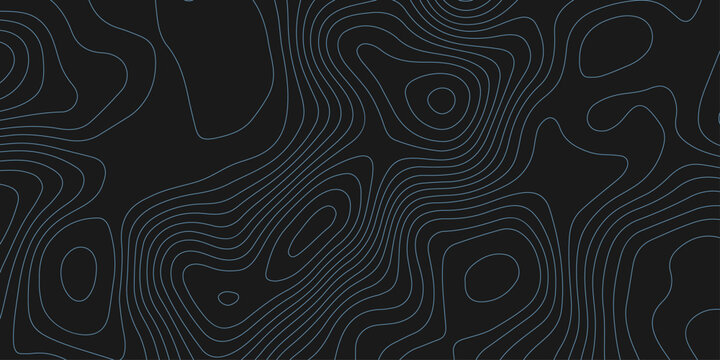 black abstract topographic map with colorful contour lines design element for modern and minimal graphic design.	