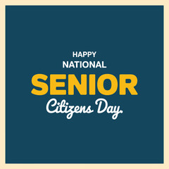Fototapeta premium Happy national senior citizens day greeting card design with bold typography on a dark blue background