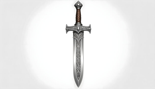 Vintage hand-drawn dagger illustration in engraving style, isolated vector artwork perfect for tattoos, prints, branding, and retro design projects.