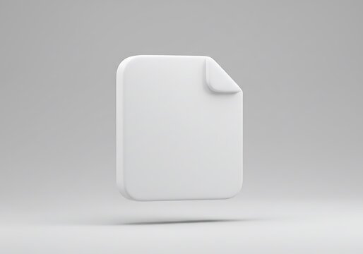 白いシンプルなファイルアイコン 3Dレンダリング