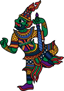 Thai Shadow puppetry show Giant Character