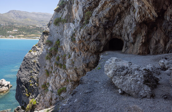 The "Old Plakias Tunnels" at the bay of Plakias, Crete, Greece