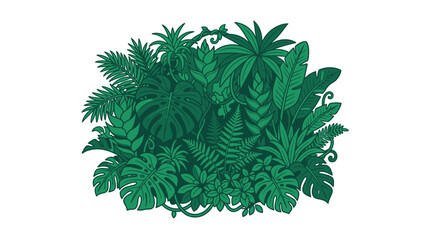 Tropical green leafy jungle foliage plants. © beatrice