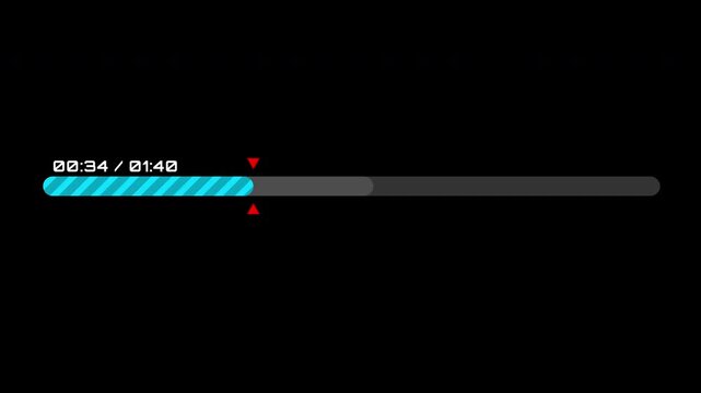 Digital video player progress bar timeline interface