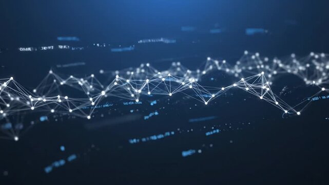 Floating white digital plexus network.