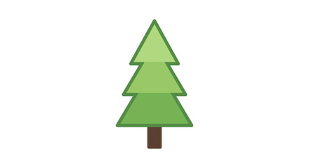 Obraz premium Green Evergreen Tree Illustration Isolated.